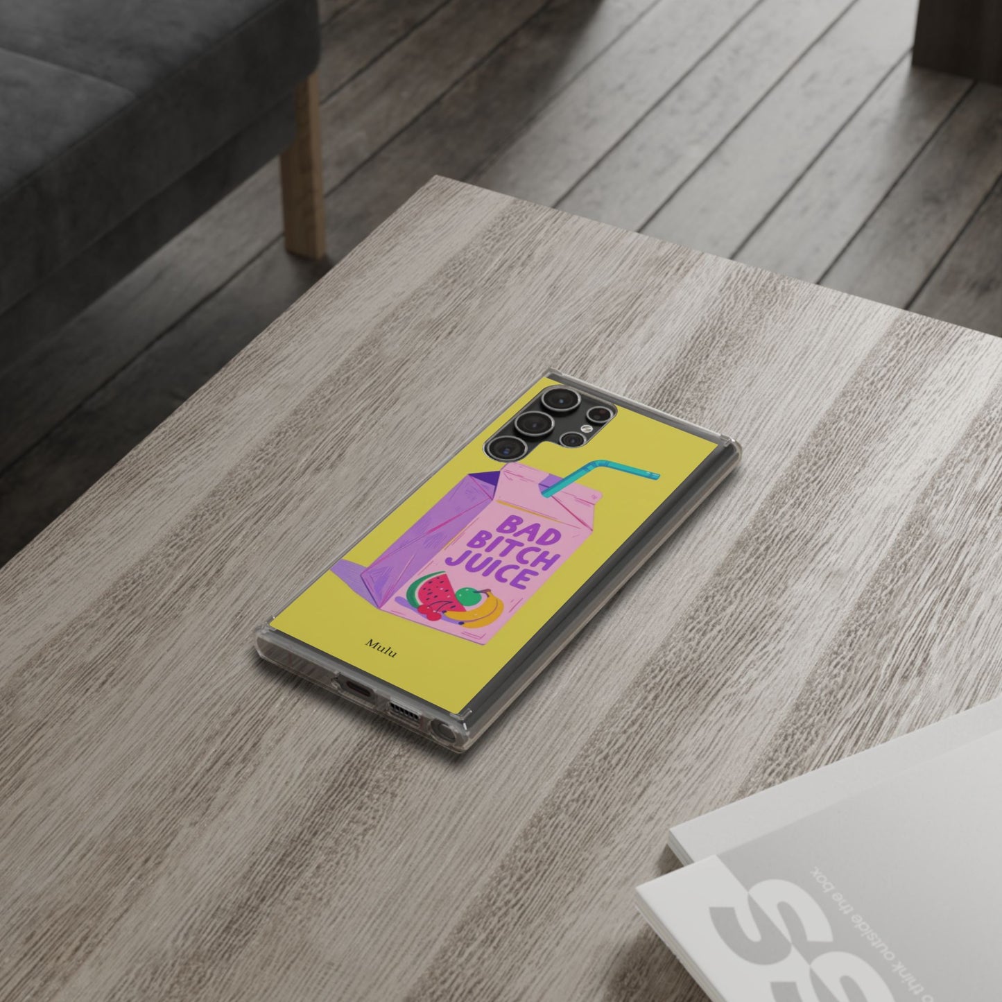 Clear Impact-Resistant Phone Case — "Bad Bitch Juice" Cartoon Juice Box Design