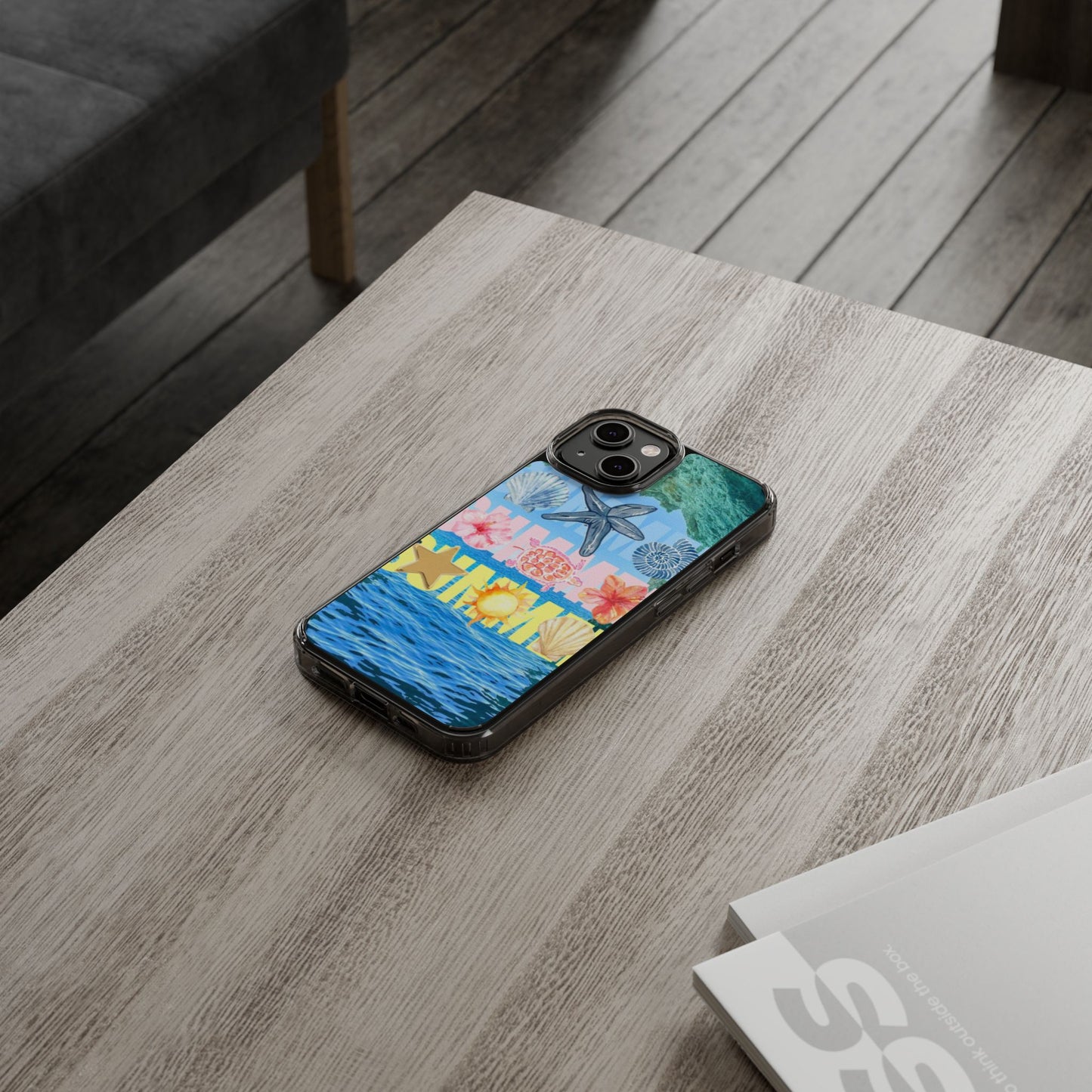 Clear Summer Beach Phone Case — Impact‑Resistant Tropical Design