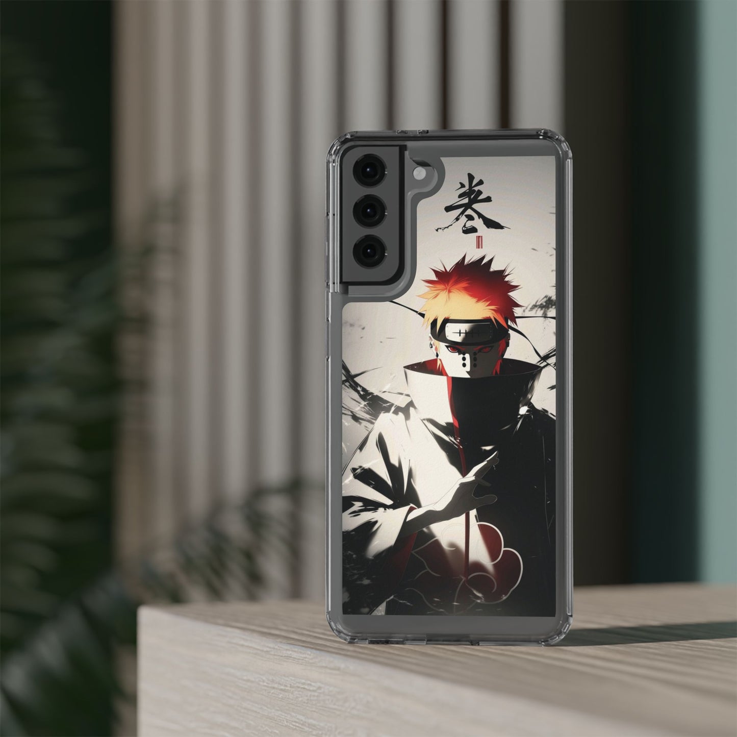 Clear Impact-Resistant Phone Case — Anime Akatsuki Shadow Design