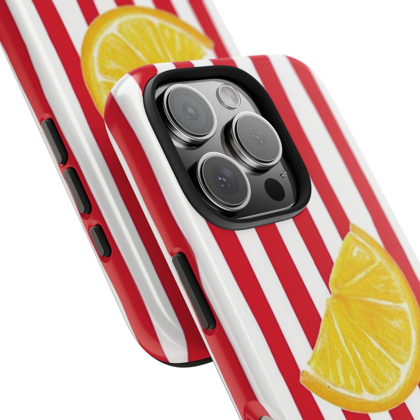 Lemon Slice Red & White Stripe Tough Phone Case