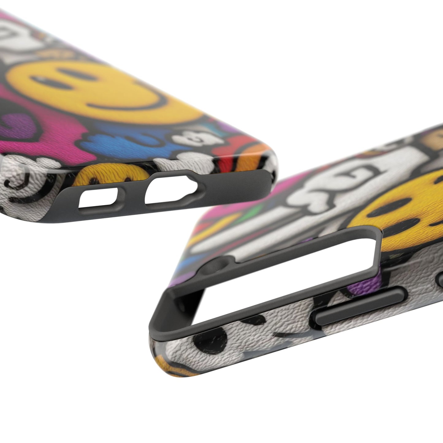 Smiley Graffiti Tough Phone Case – Colorful Urban Art Protection