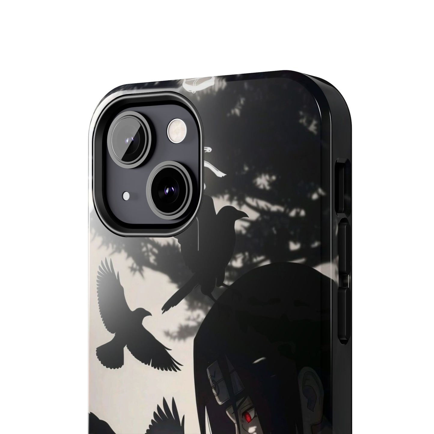 Anime Raven Silhouette Phone Case — Dark Red Eye Tough Protective Case
