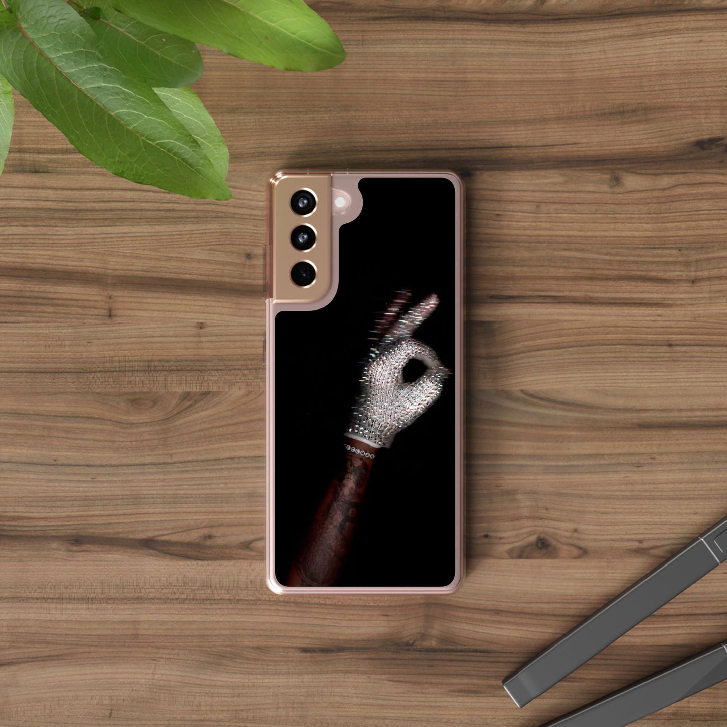 Diamond Glove OK Hand Clear Phone Case