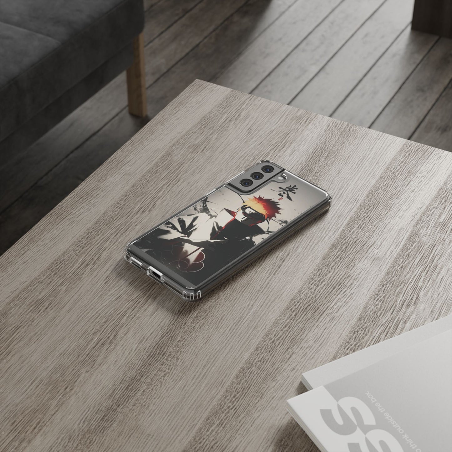 Clear Impact-Resistant Phone Case — Anime Akatsuki Shadow Design