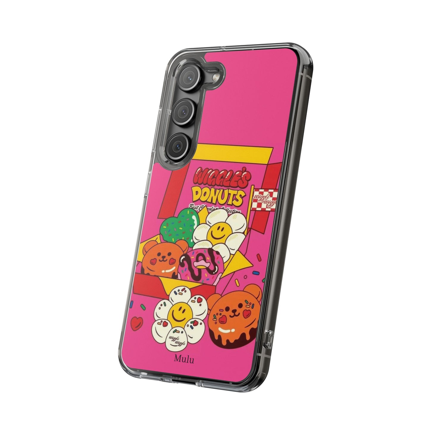 Donut Box Cute Phone Case — Clear Impact‑Resistant iPhone Cover with Smiling Donuts