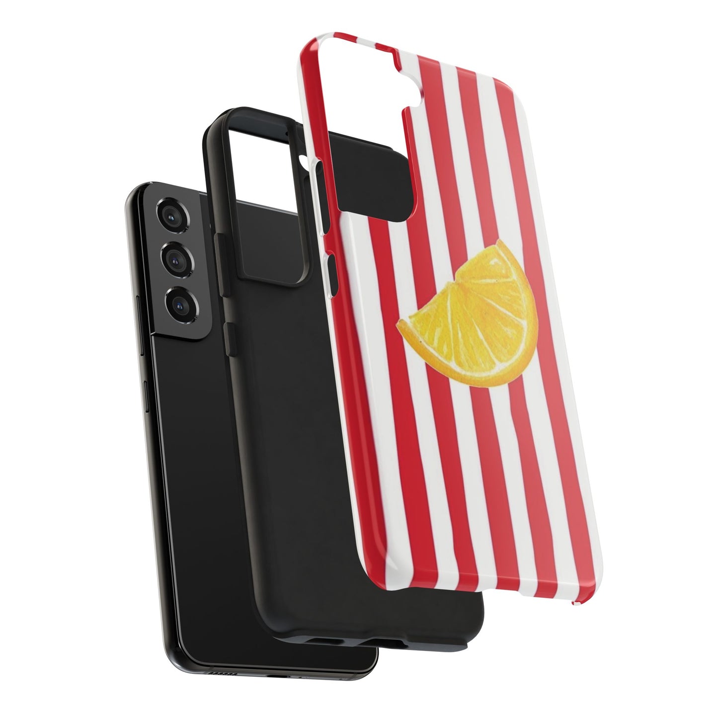 Lemon Slice Red & White Stripe Tough Phone Case