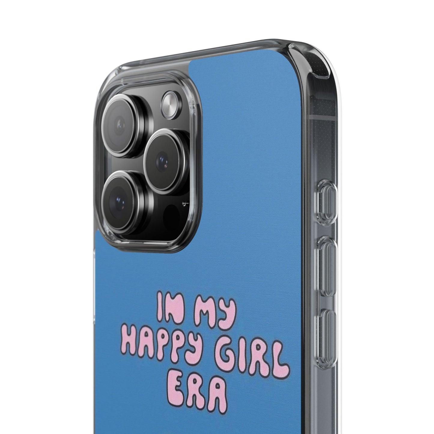 Clear Impact-Resistant Phone Case — “I’m My Happy Girl Era” Cute Flower Design
