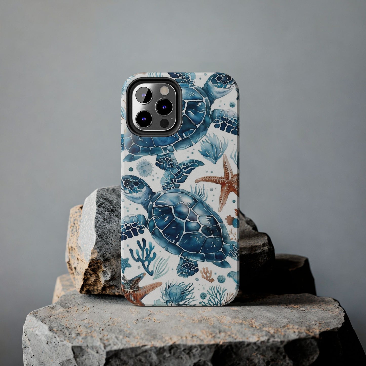 Sea Turtle Tough Phone Case — Blue Ocean Marine Life Protective Cover