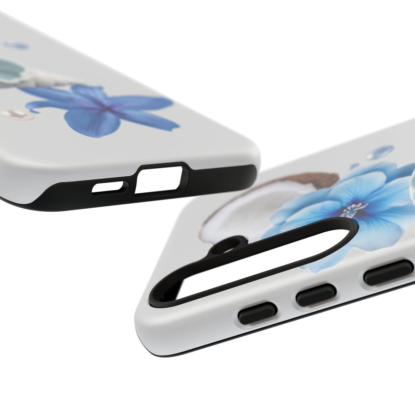 Tropical Blue Floral Phone Case — Coconut, Shell & Starfish Design