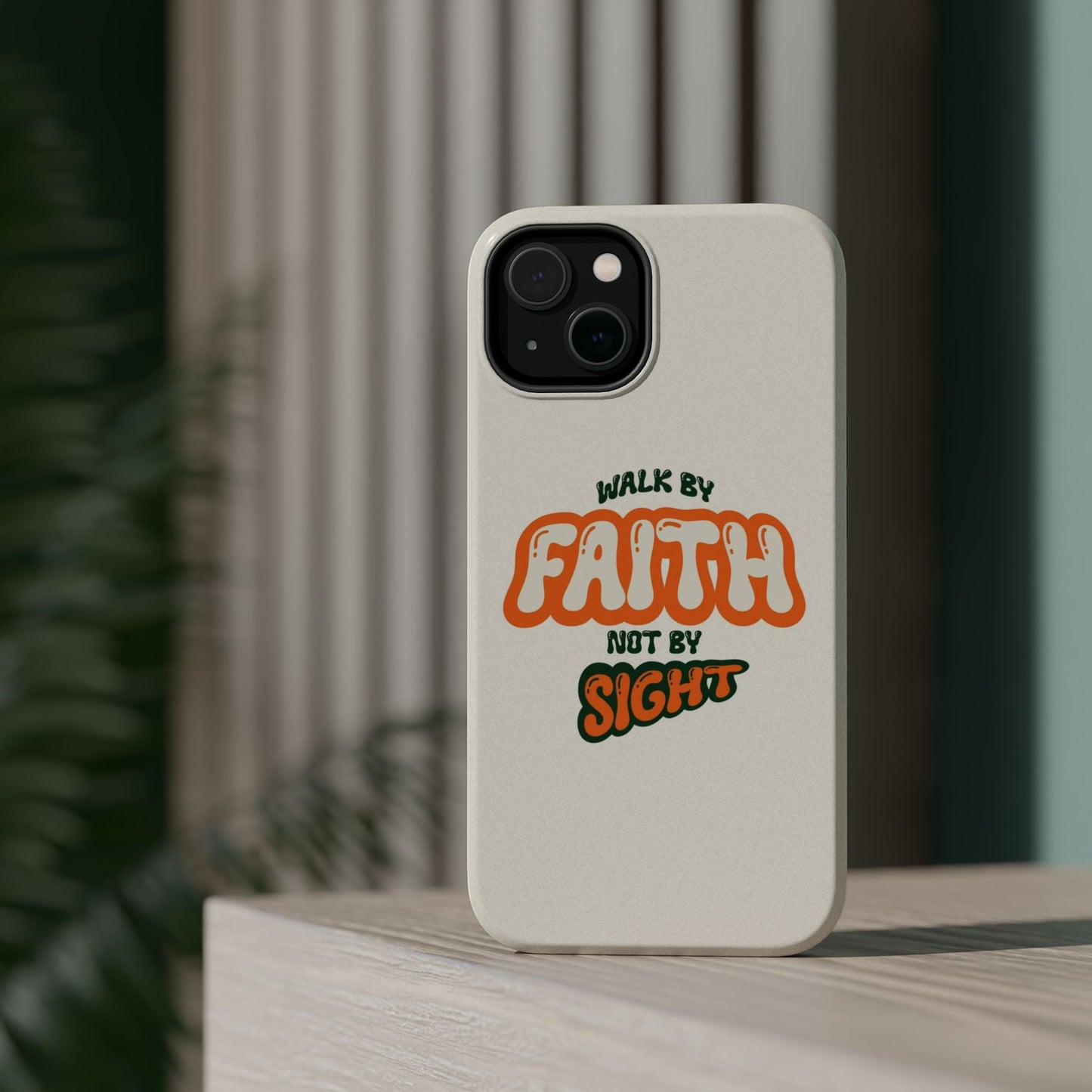 Magnetic Impact-Resistant Case — "Walk by Faith Not by Sight" Inspirational Phone Cover