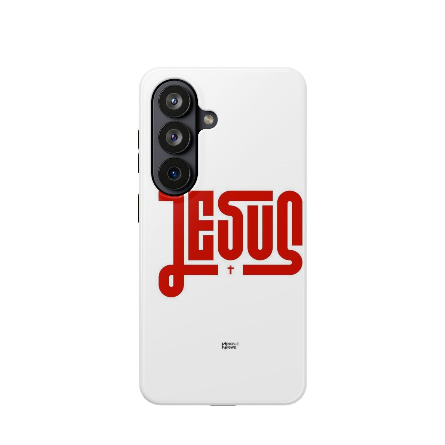 Jesus Magnetic Impact‑Resistant Phone Case — Bold Red Script Christian iPhone Cover