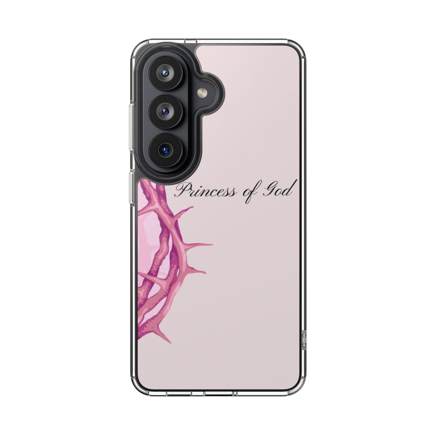 Phone Case — "Princess of God" Pink Crown of Thorns Clear Impact-Resistant Case