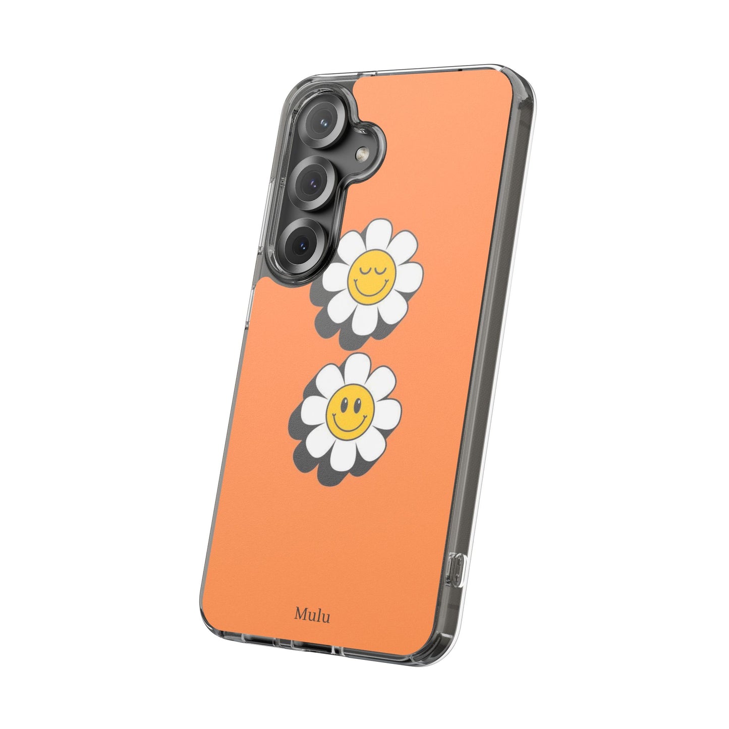 Phone Case — Orange Smiley Daisy Clear Impact‑Resistant Case