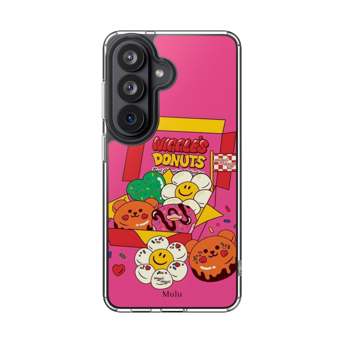 Donut Box Cute Phone Case — Clear Impact‑Resistant iPhone Cover with Smiling Donuts