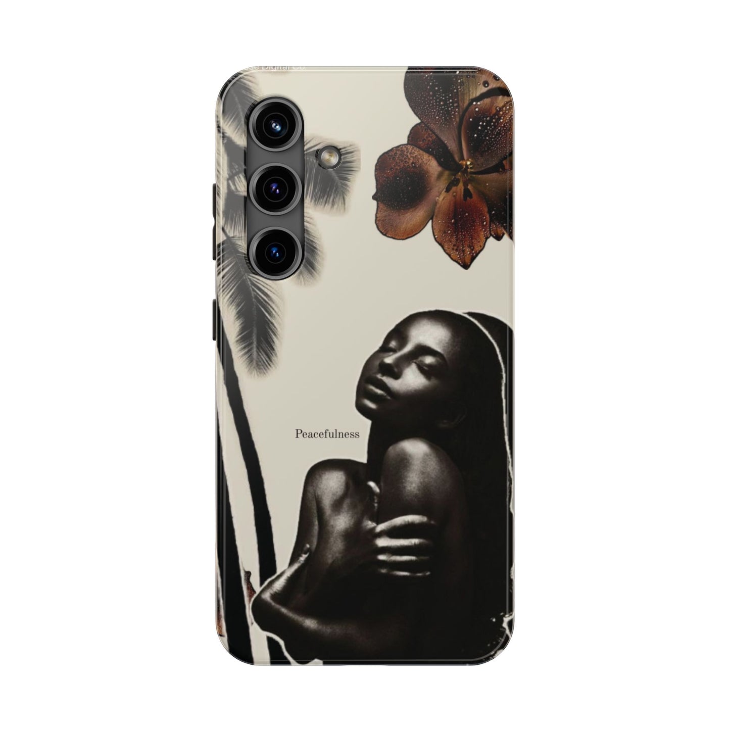 Tough Phone Case — "Peacefulness" Artistic Black Woman Floral Design