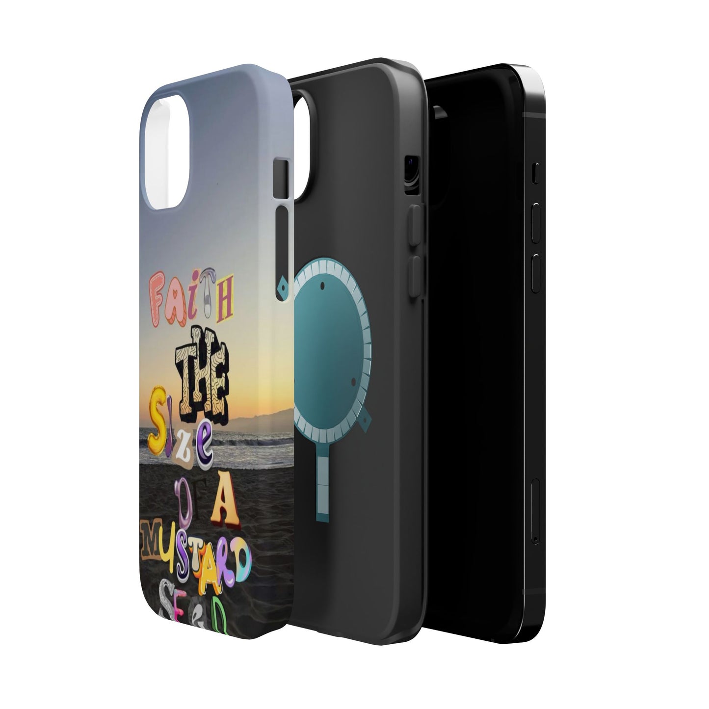 Magnetic Impact-Resistant Phone Case — "Faith the Size of a Mustard Seed" Sunset Design
