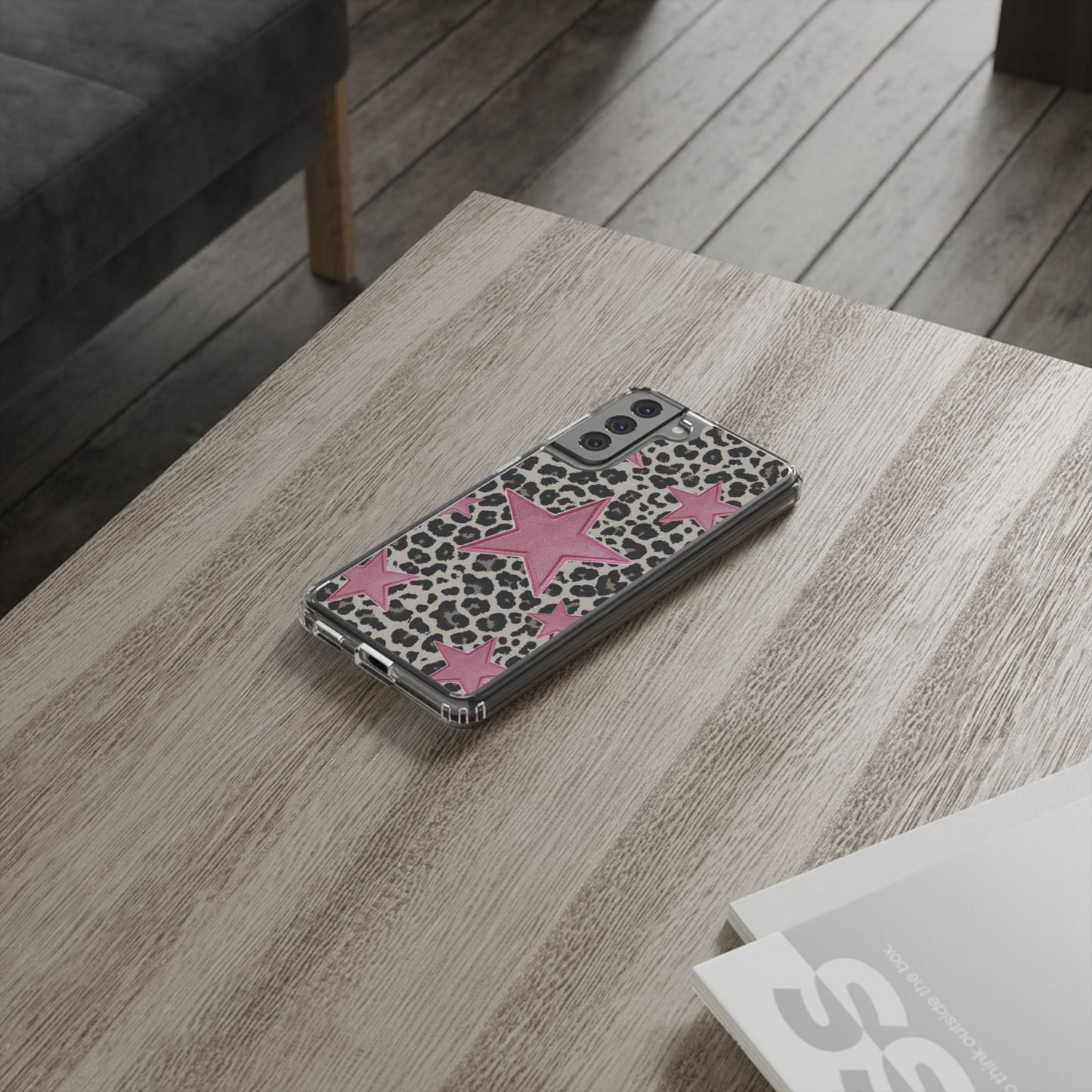 Pink Star Leopard Clear Impact Phone Case