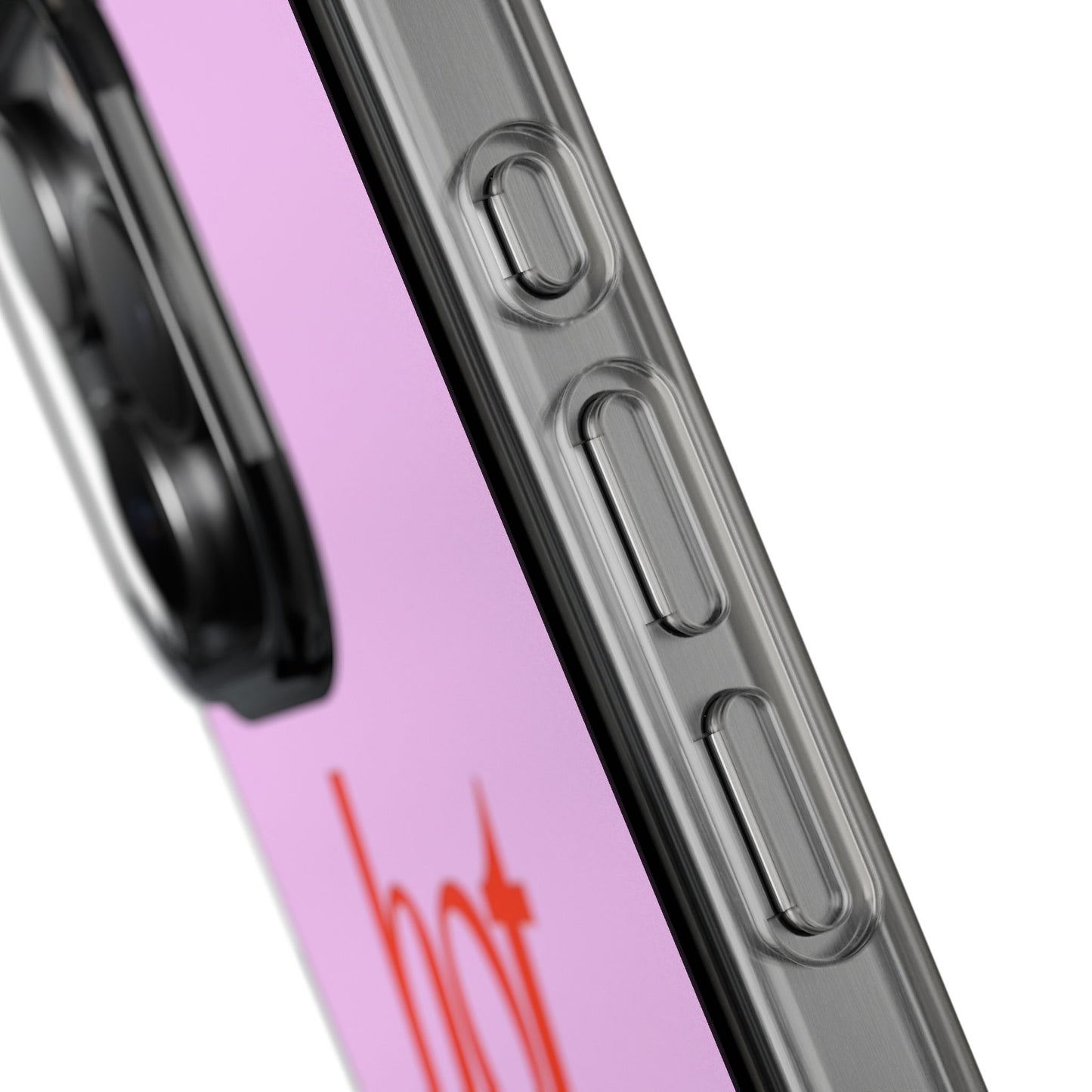 Hot Stuff Clear Impact Phone Case — Pink Retro Typography iPhone Cover