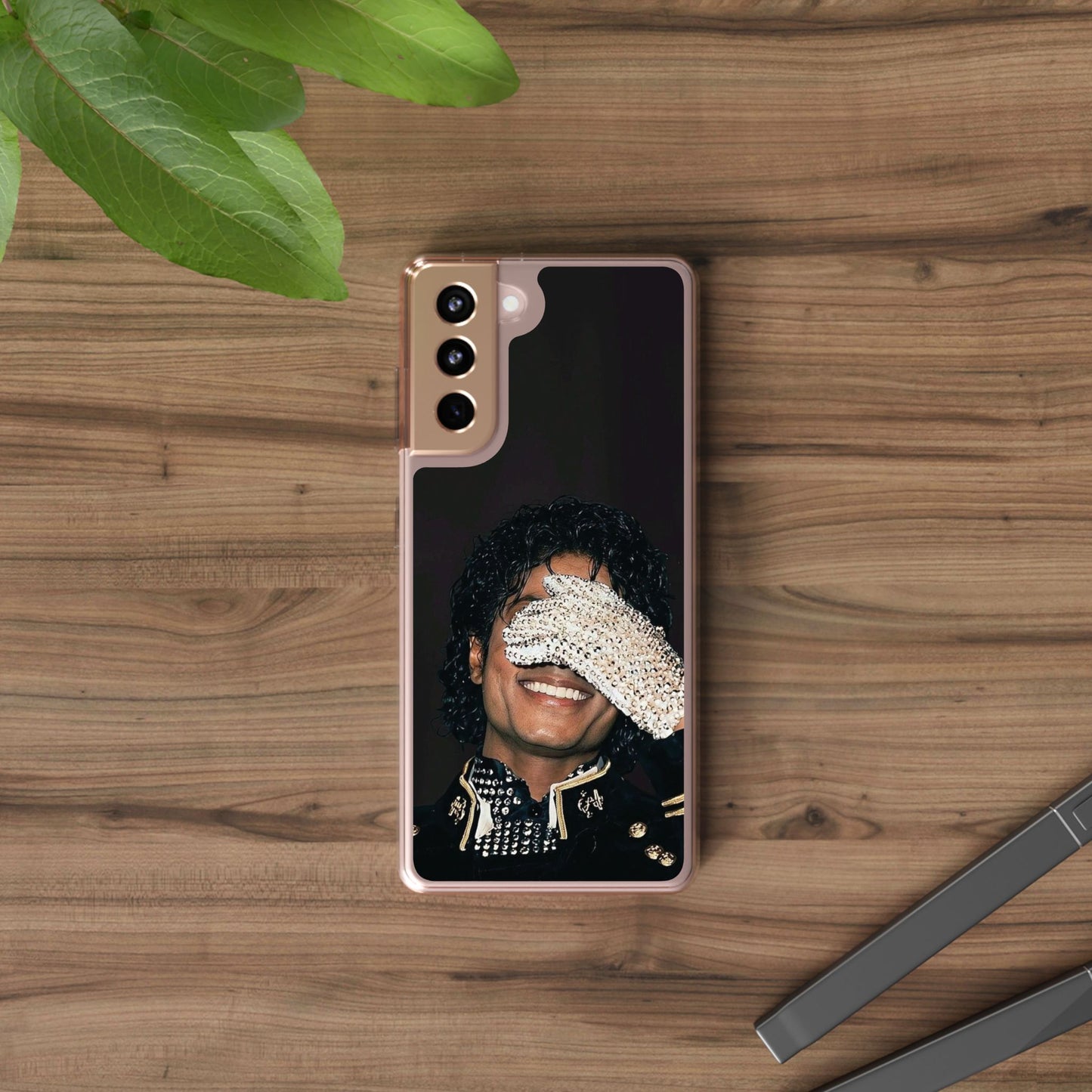Michael Jackson Smiling Portrait Clear Phone Case — Retro Pop Icon Design