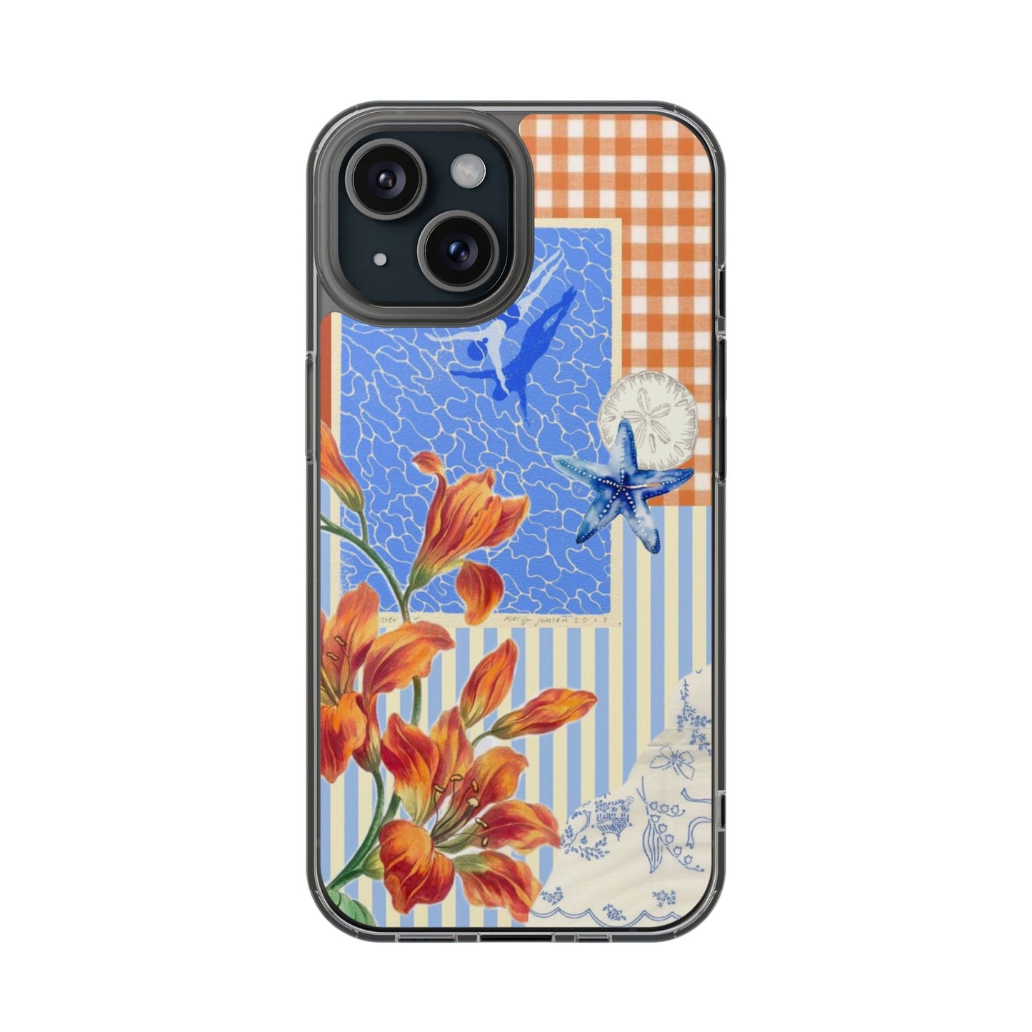 Floral Patchwork Clear Impact-Resistant Phone Case