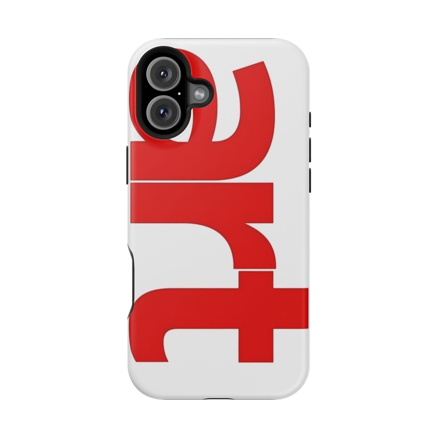 Magnetic Impact-Resistant Phone Case — Bold Red Typographic Design