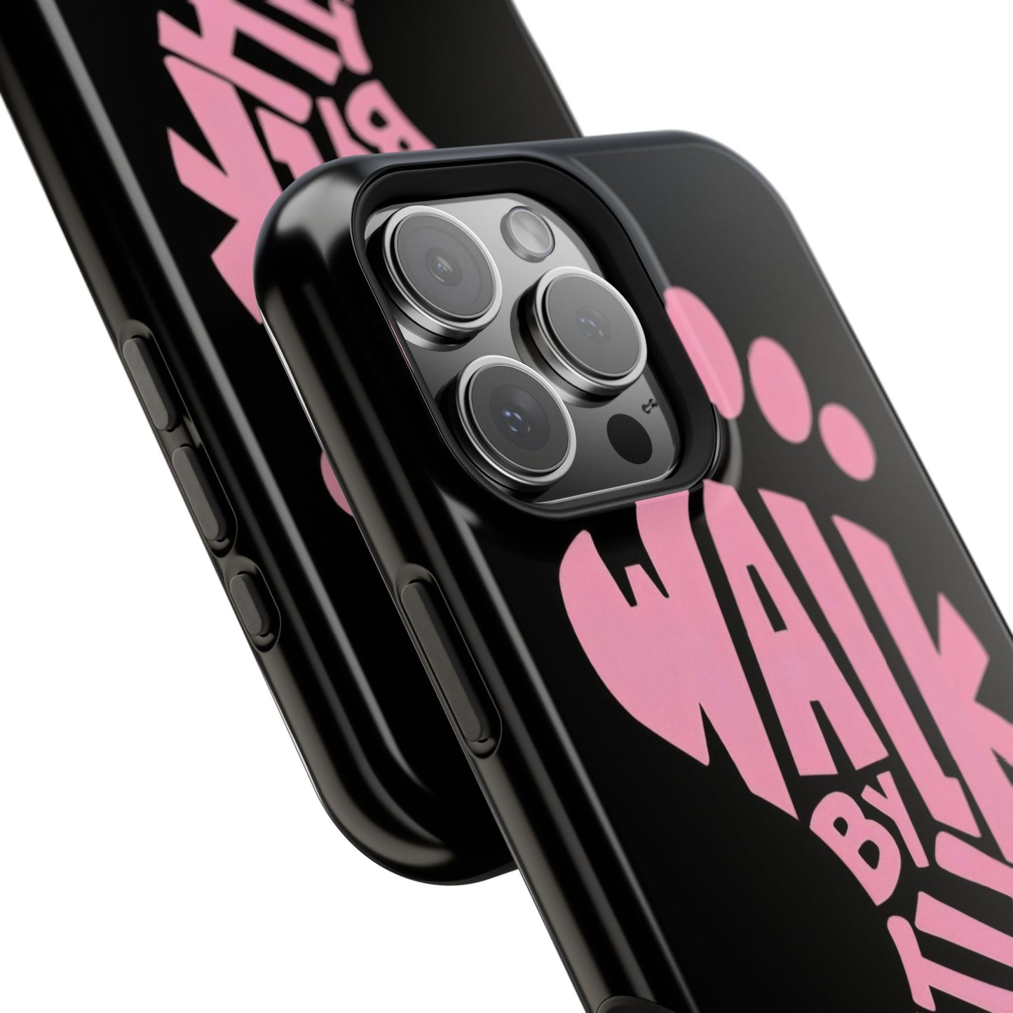 Phone Case — "Walk By Faith" Pink Footprint Magnetic Impact-Resistant Case
