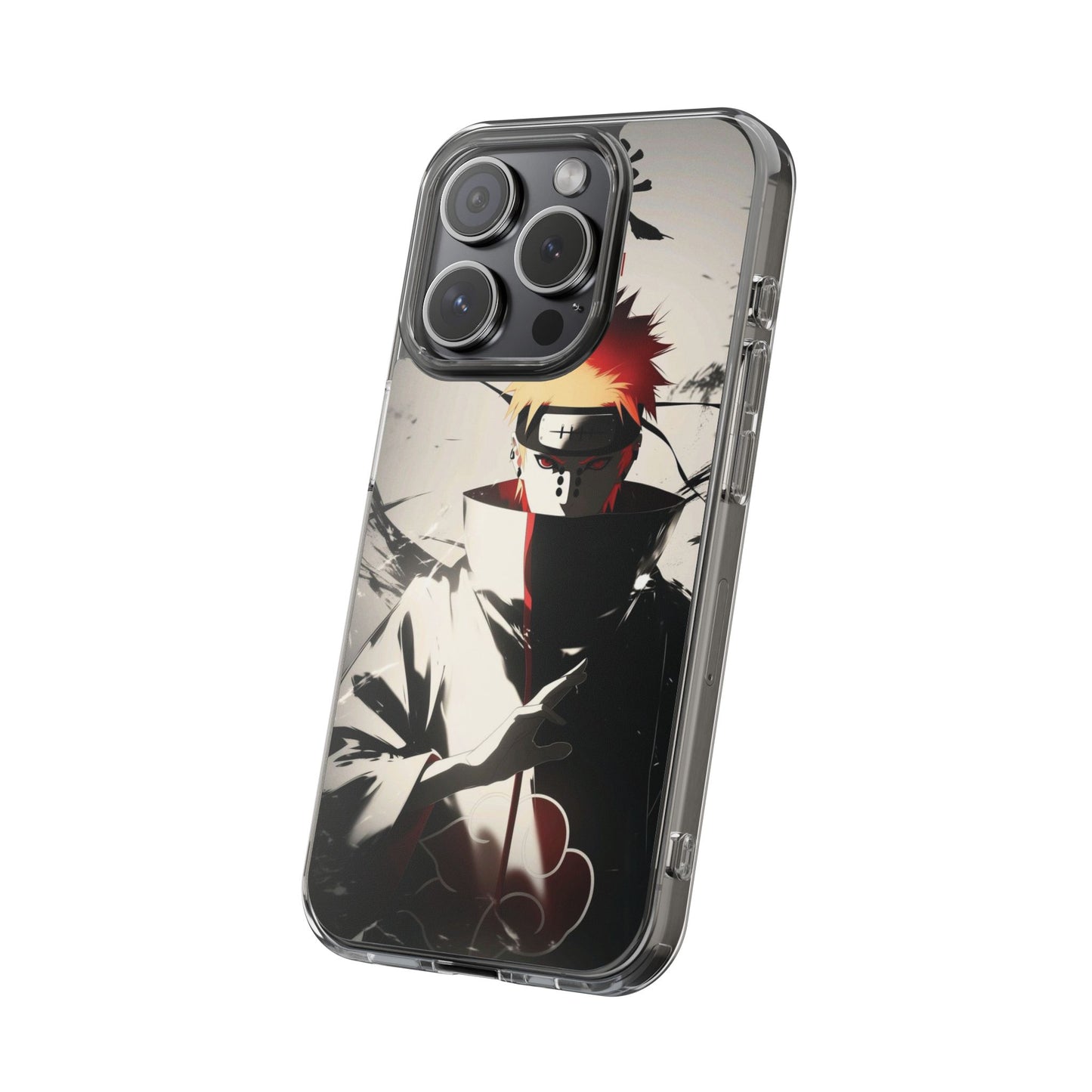 Clear Impact-Resistant Phone Case — Anime Akatsuki Shadow Design