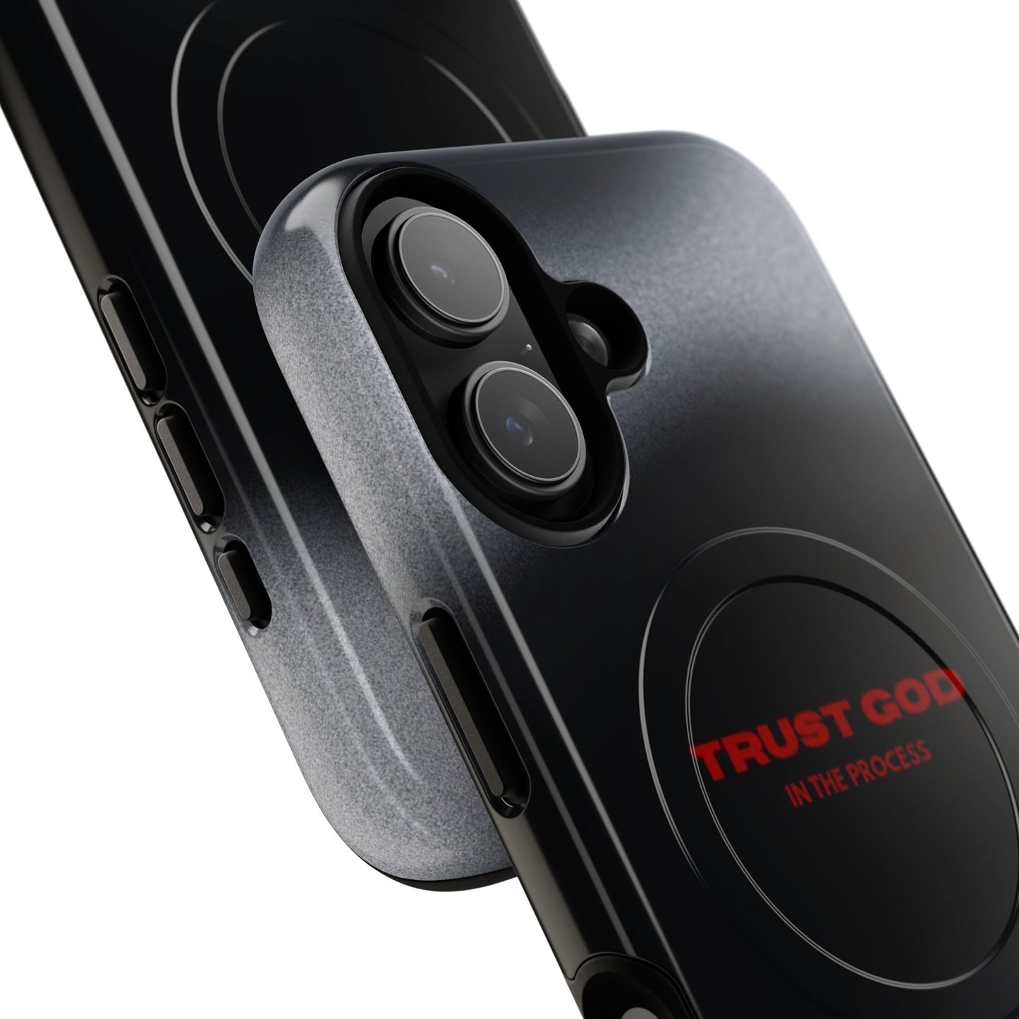 MagSafe Phone Case — "Trust God in the Process" Black Magnetic Tough Case