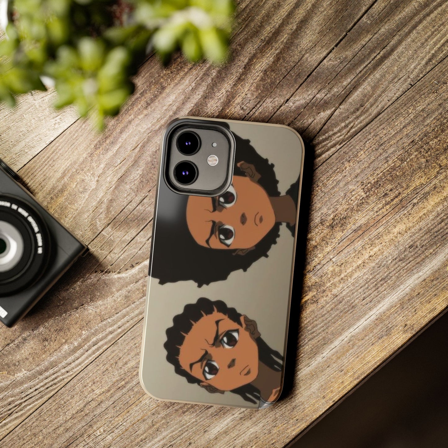Tough Phone Case — Afro Anime Duo Face Design, Protective Shockproof Cover
