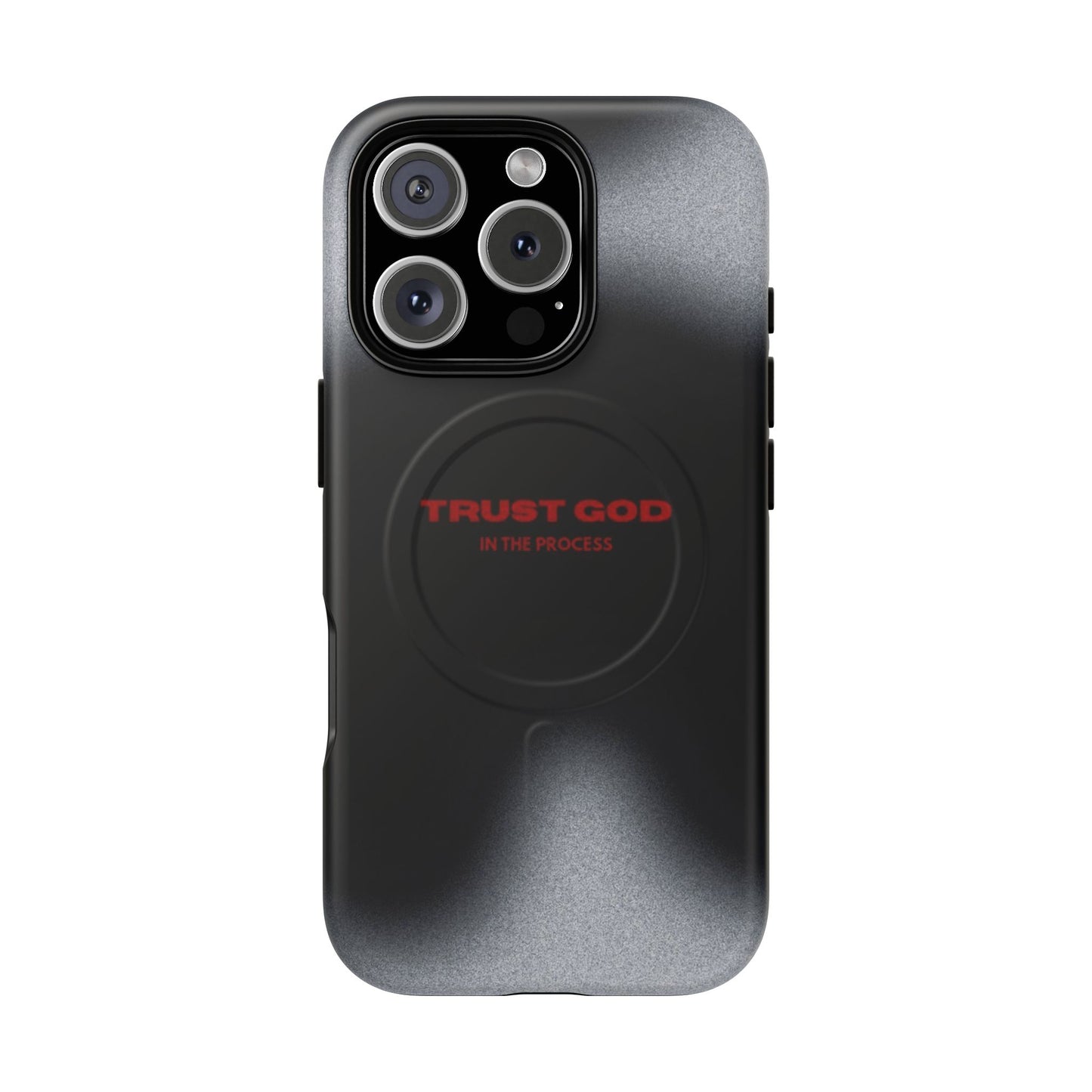 MagSafe Phone Case — "Trust God in the Process" Black Magnetic Tough Case