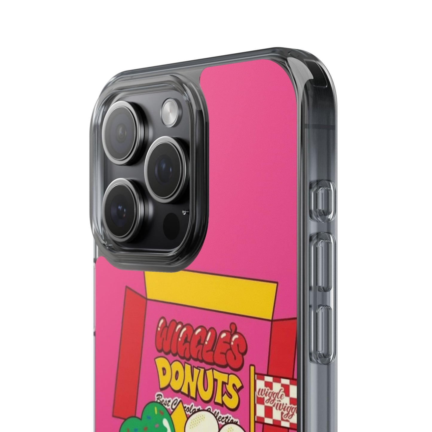 Donut Box Cute Phone Case — Clear Impact‑Resistant iPhone Cover with Smiling Donuts
