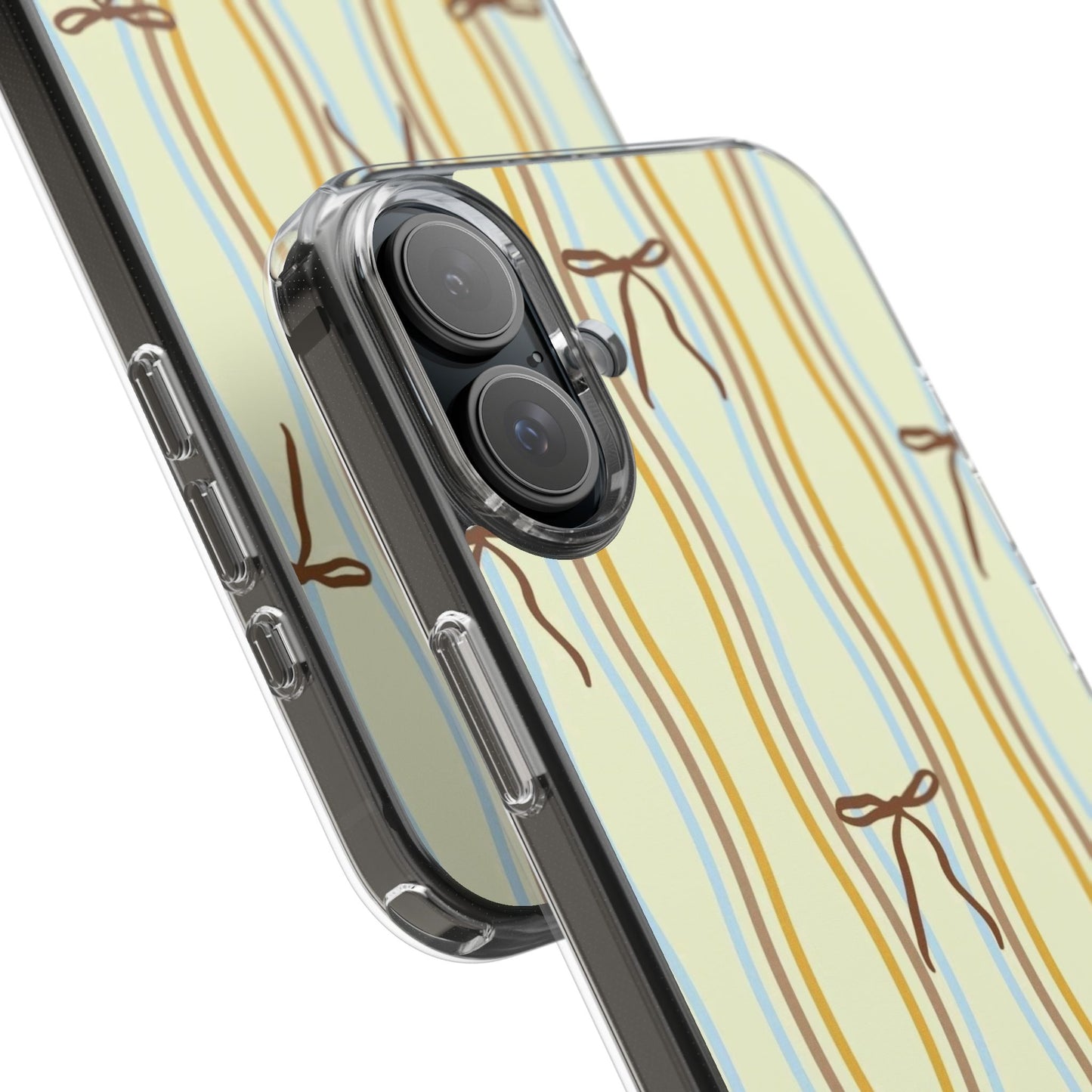 Ballet Ribbon Stripe Clear Impact Phone Case — Pastel Yellow Protective Cover