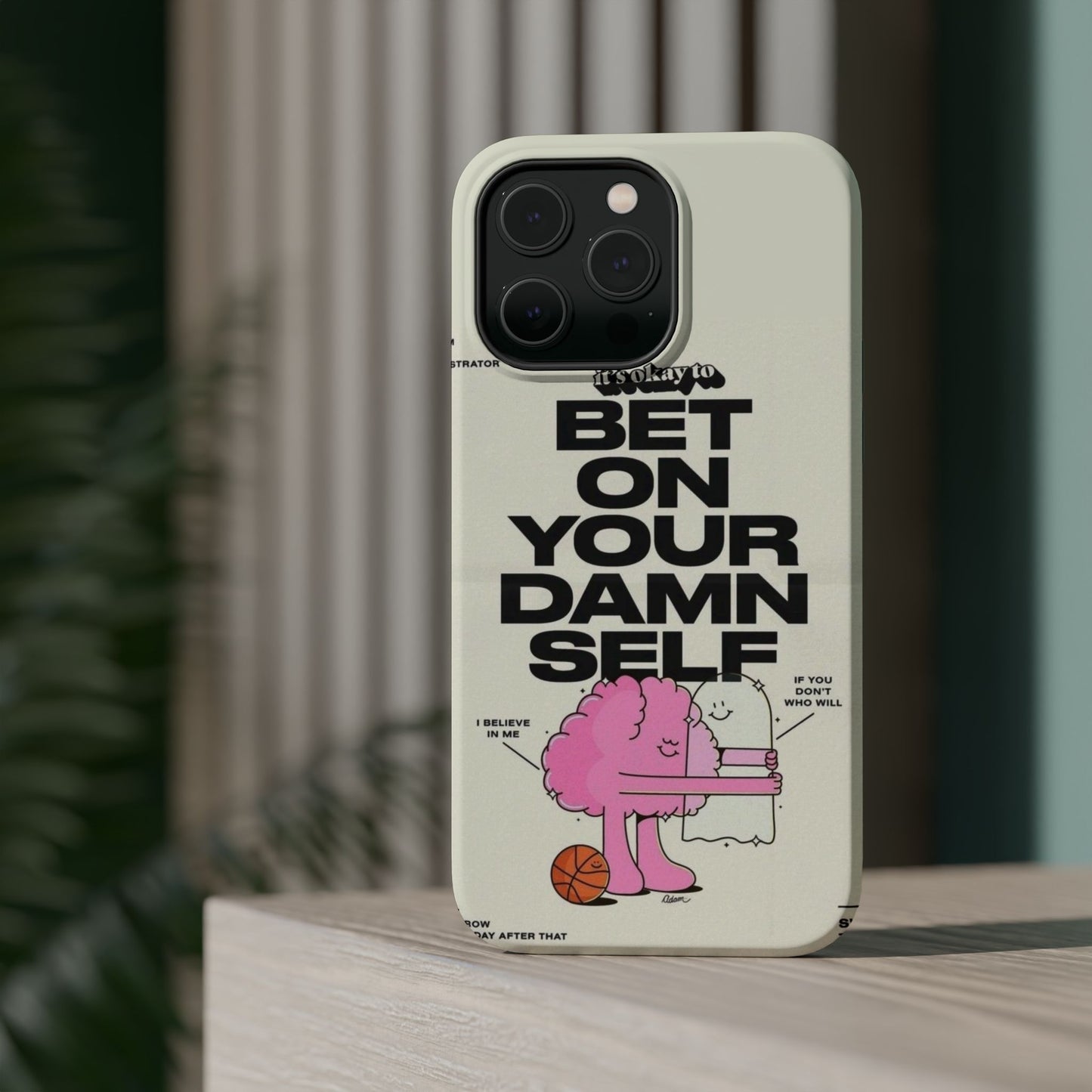 Magnetic Impact-Resistant Case — "Bet On Your Damn Self" Motivational Phone Cover