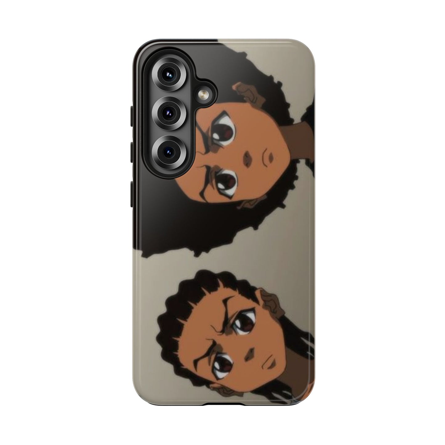 Tough Phone Case — Afro Anime Duo Face Design, Protective Shockproof Cover