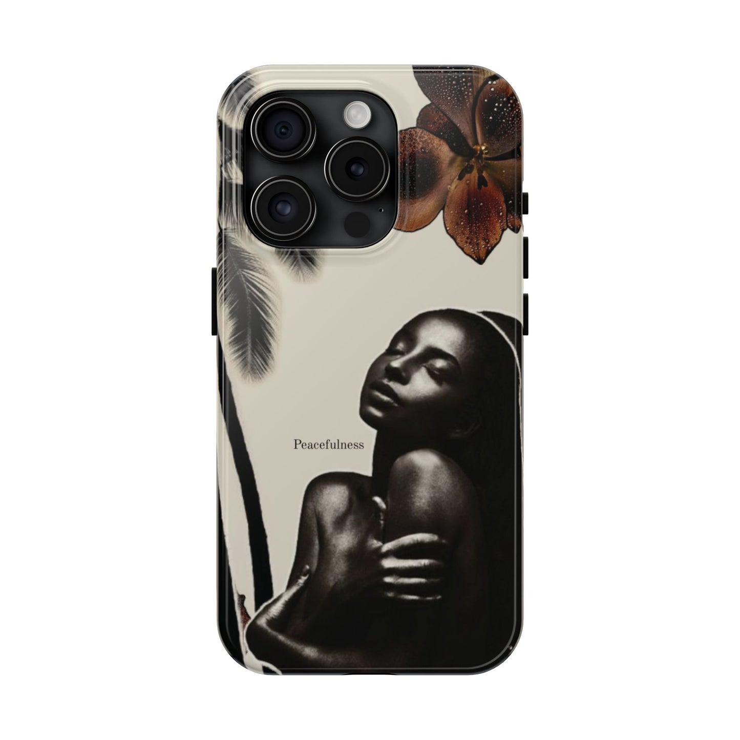 Tough Phone Case — "Peacefulness" Artistic Black Woman Floral Design