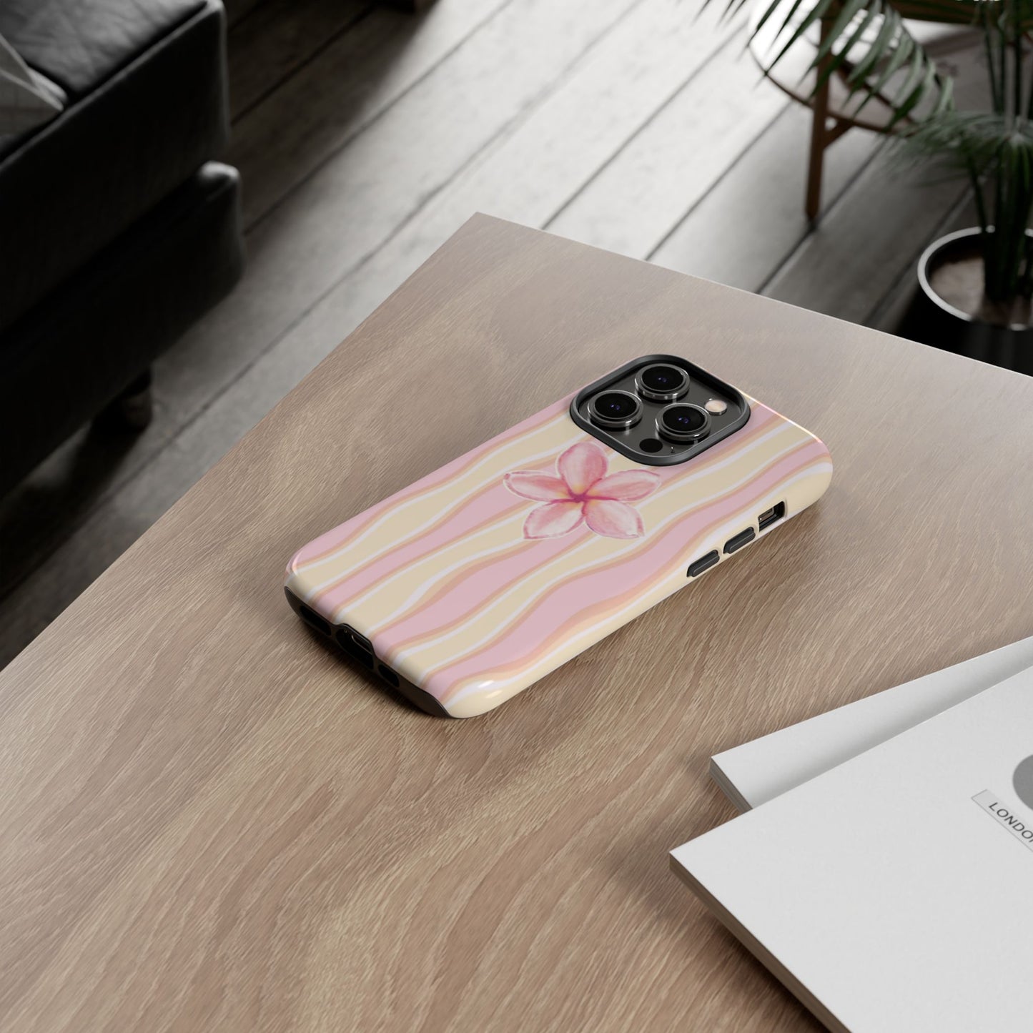 Pink Plumeria Phone Case - Tropical Floral Tough Phone Case