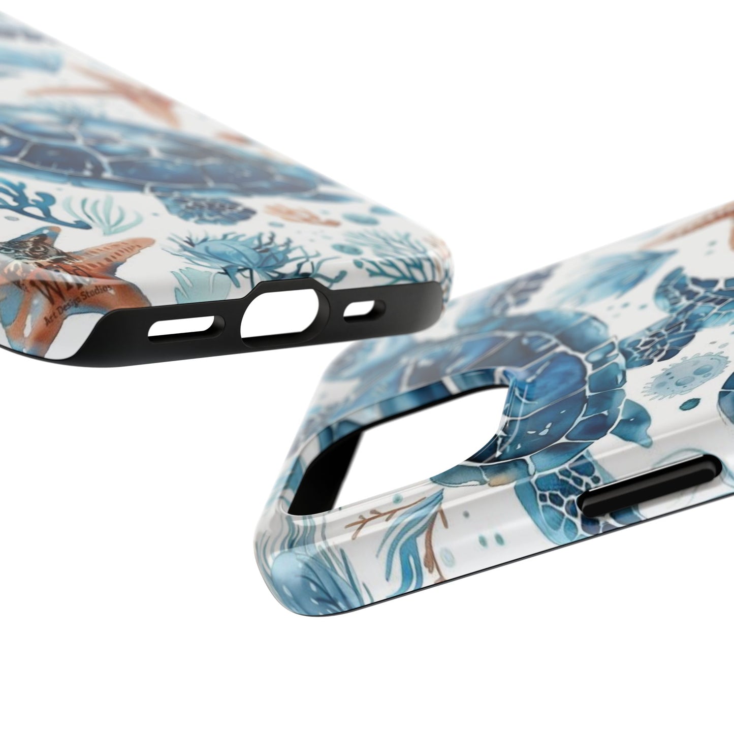 Sea Turtle Tough Phone Case — Blue Ocean Marine Life Protective Cover