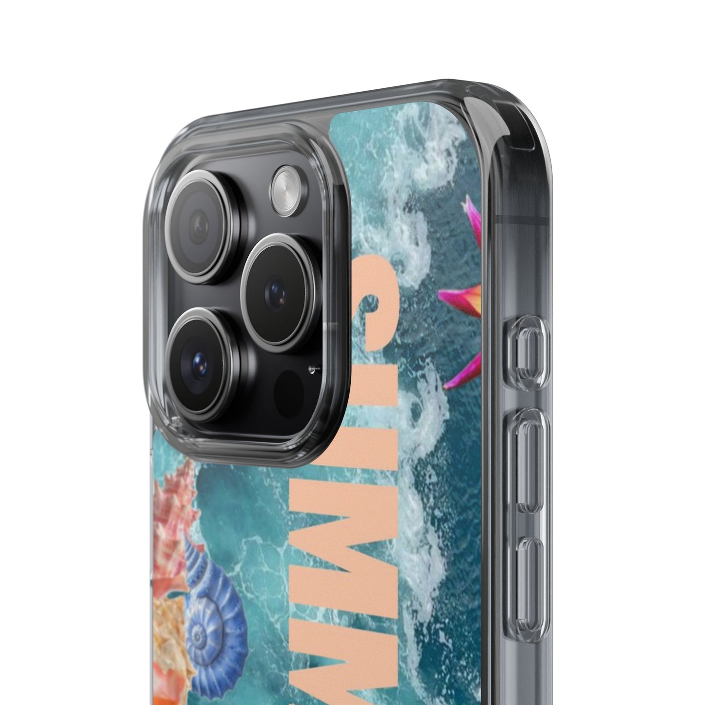 Summer Floral Clear Impact Phone Case — "SUMMER" Tropical Hibiscus Design