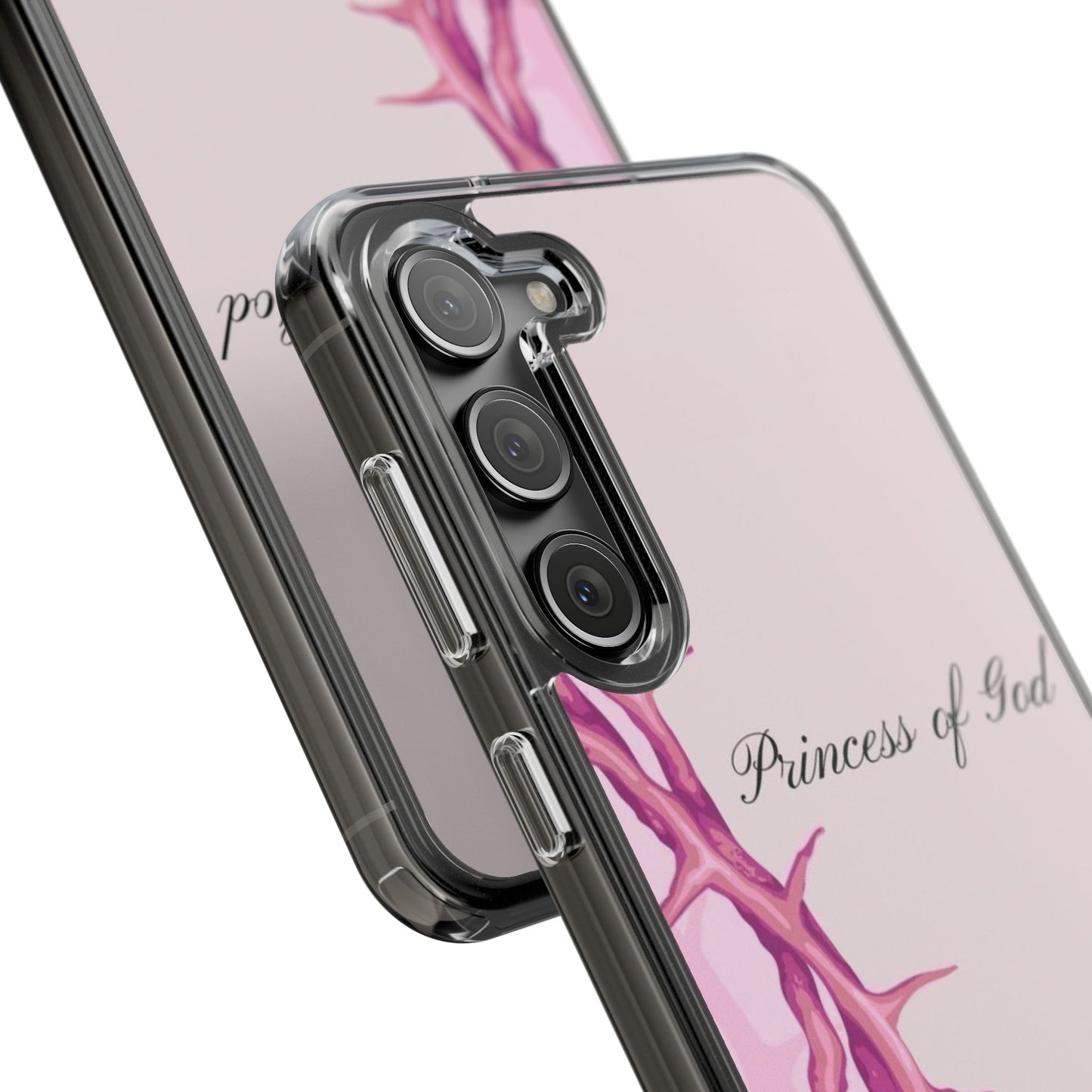 Phone Case — "Princess of God" Pink Crown of Thorns Clear Impact-Resistant Case