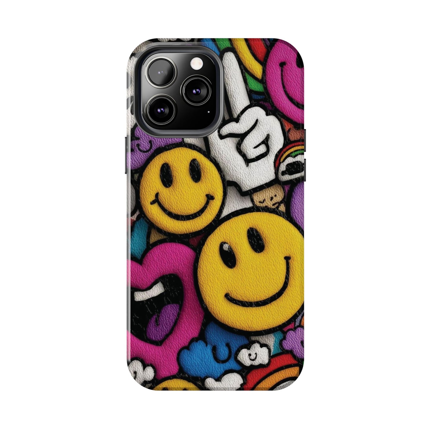 Smiley Graffiti Tough Phone Case – Colorful Urban Art Protection