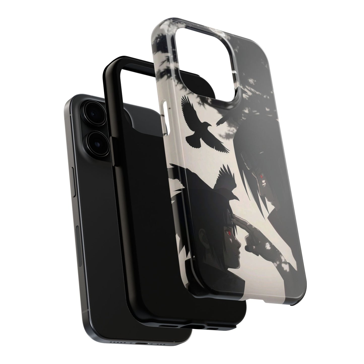 Anime Raven Silhouette Phone Case — Dark Red Eye Tough Protective Case