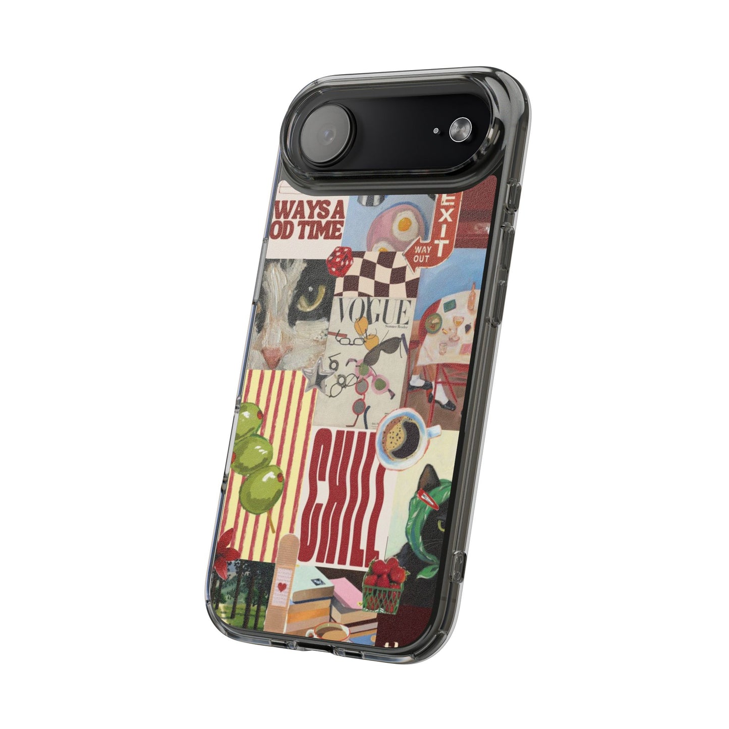 Collage Vintage Aesthetic Clear Impact-Resistant Phone Case