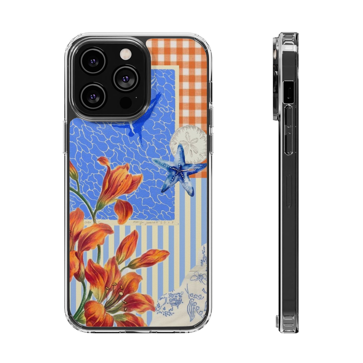 Floral Patchwork Clear Impact-Resistant Phone Case
