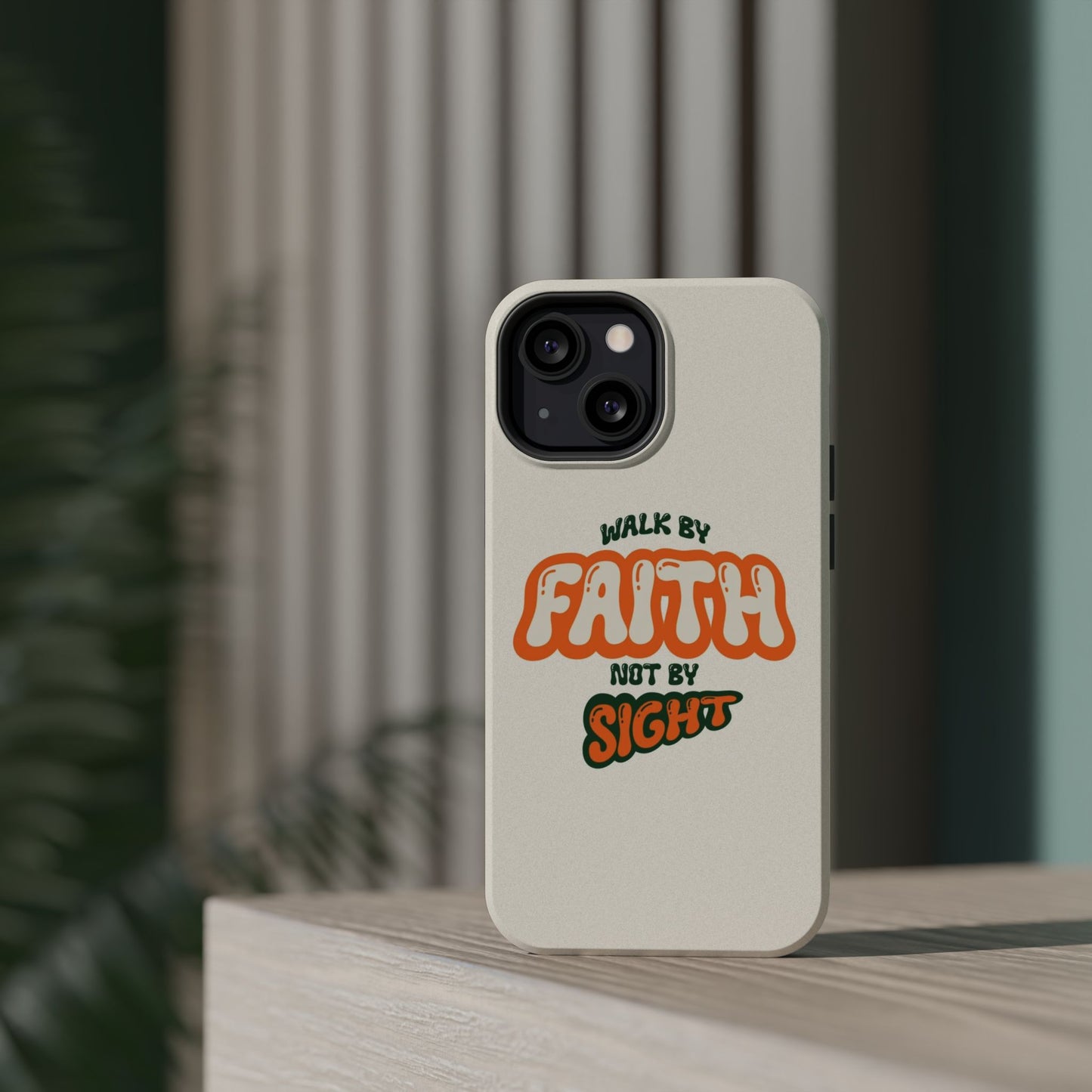 Magnetic Impact-Resistant Case — "Walk by Faith Not by Sight" Inspirational Phone Cover