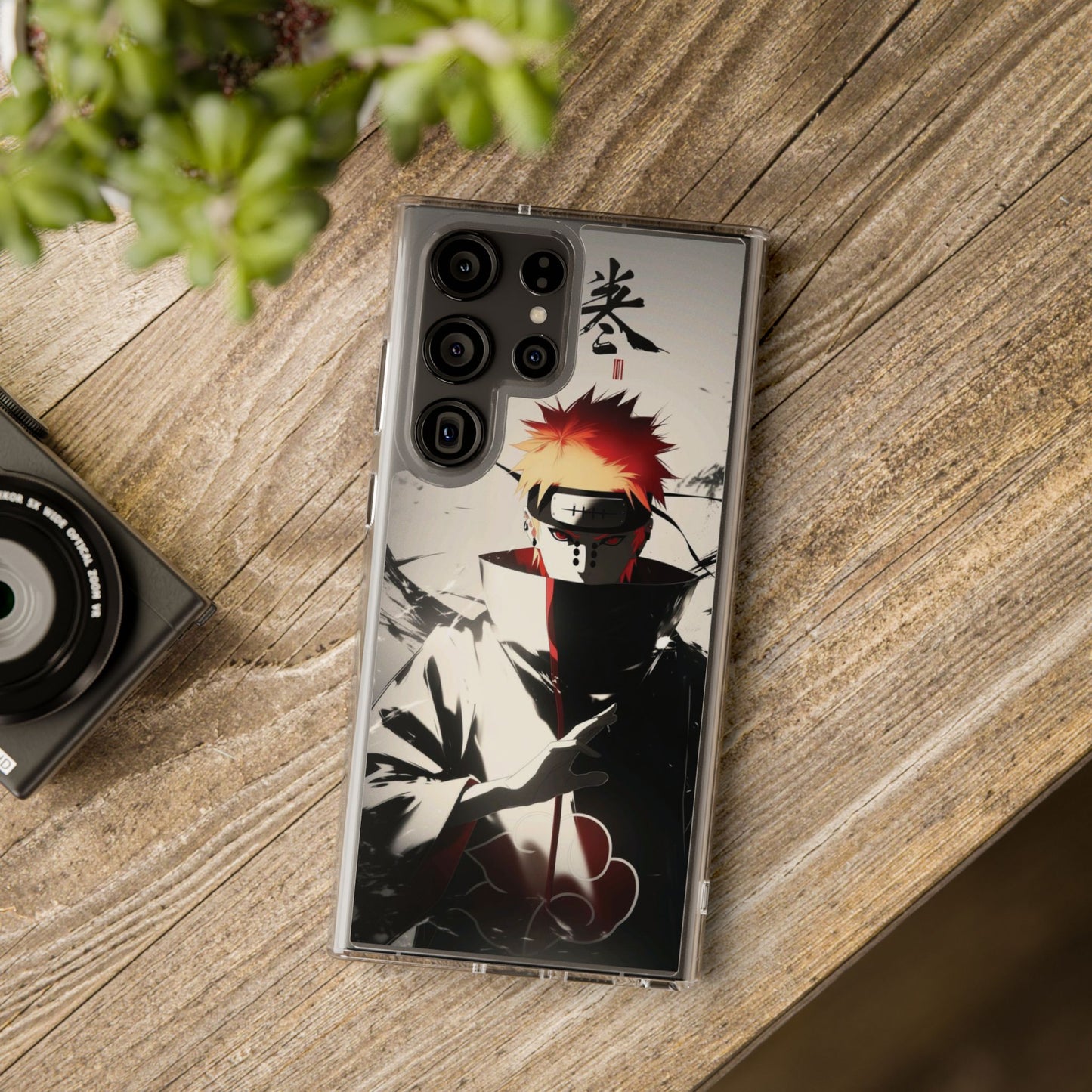 Clear Impact-Resistant Phone Case — Anime Akatsuki Shadow Design