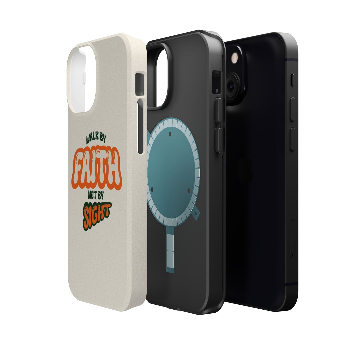 Magnetic Impact-Resistant Case — "Walk by Faith Not by Sight" Inspirational Phone Cover