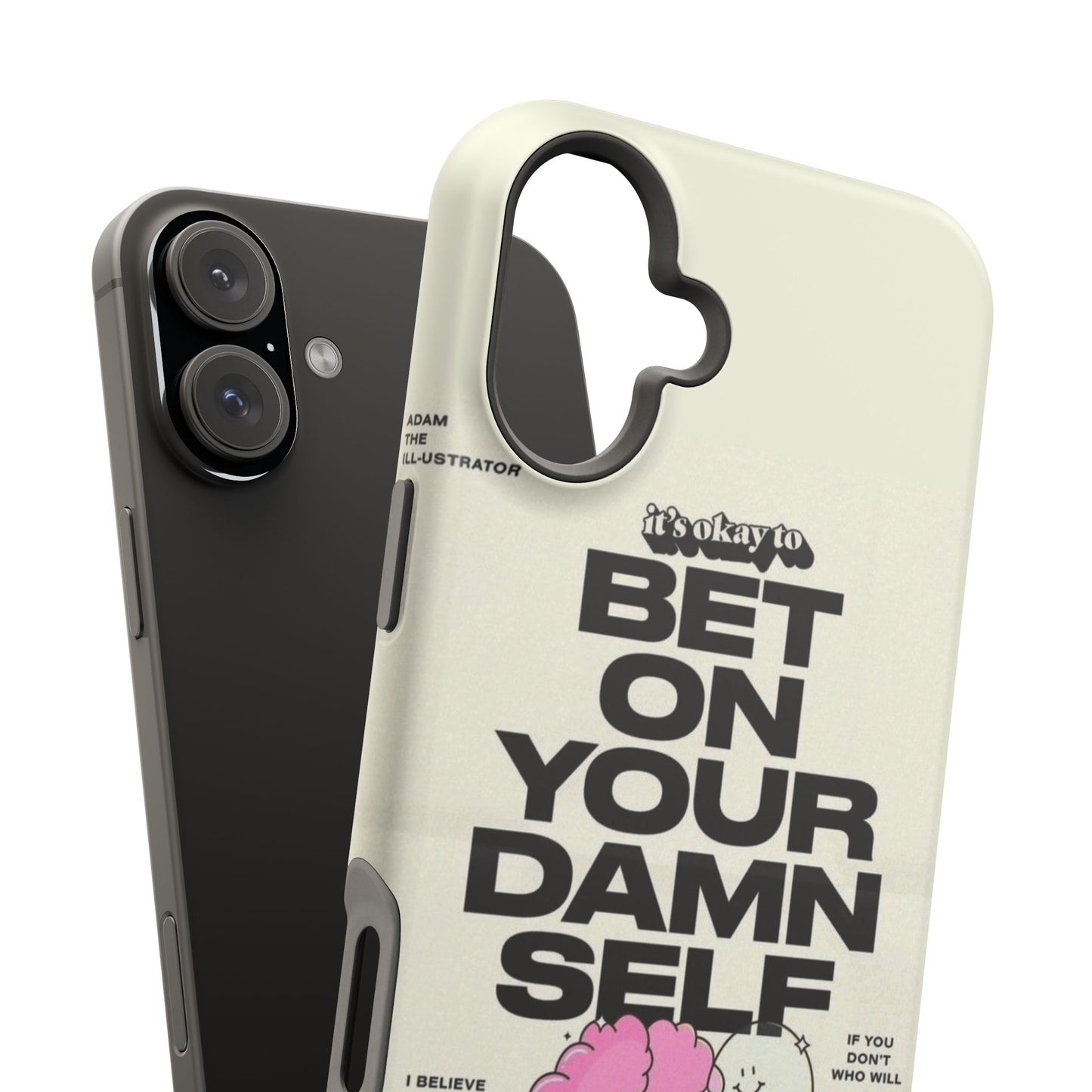 Magnetic Impact-Resistant Case — "Bet On Your Damn Self" Motivational Phone Cover