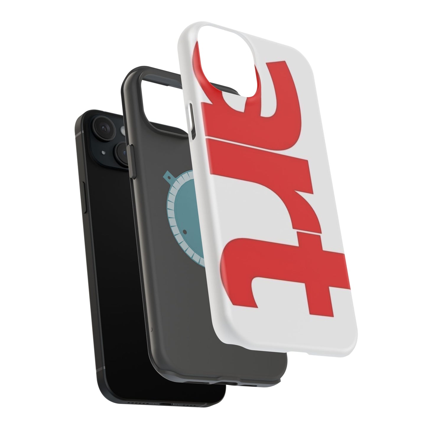 Magnetic Impact-Resistant Phone Case — Bold Red Typographic Design