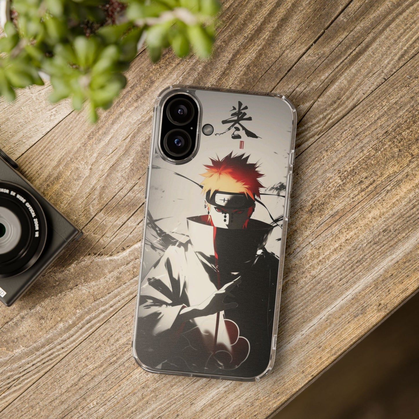 Clear Impact-Resistant Phone Case — Anime Akatsuki Shadow Design