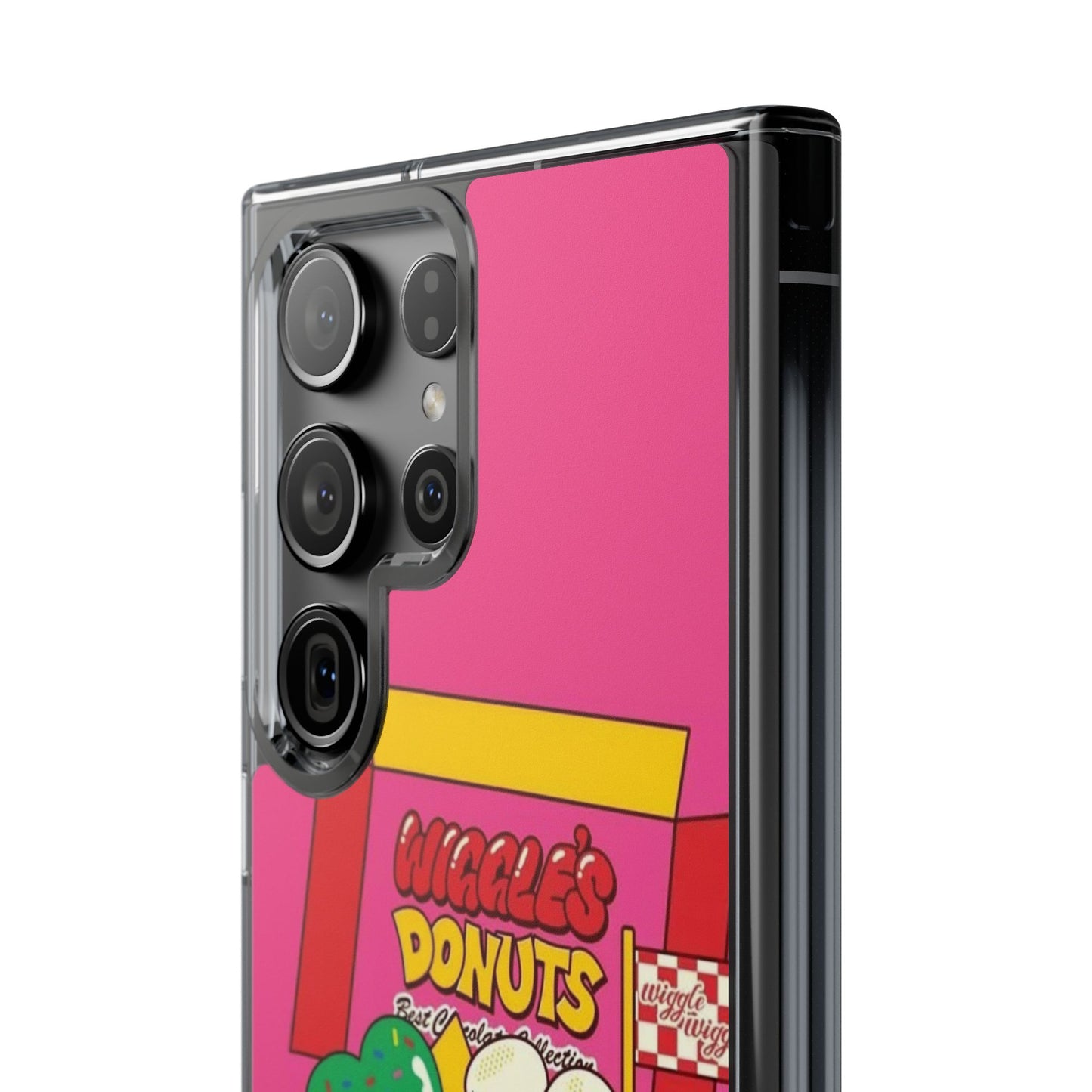 Donut Box Cute Phone Case — Clear Impact‑Resistant iPhone Cover with Smiling Donuts